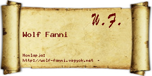 Wolf Fanni névjegykártya