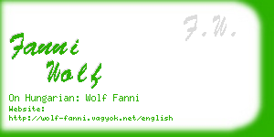 fanni wolf business card